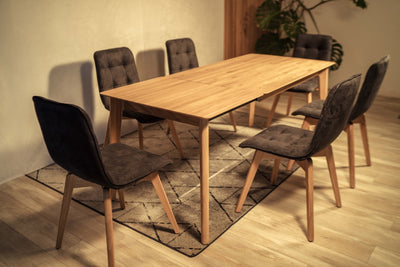 Extendable Wooden Dining table “Table-S”. Real Oak dining table.