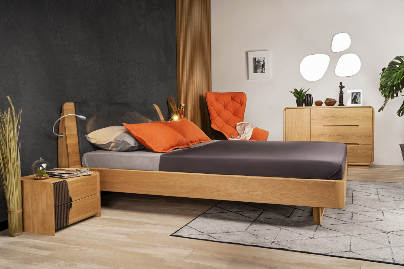 Oak Solid Wood Bed "Comfort"